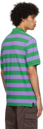 ICECREAM Green & Purple Striped Polo