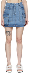 Juun.J Blue Denim Cargo Mini Skirt