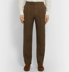 Loro Piana - Tapered Pleated Linen Trousers - Green
