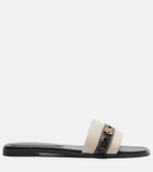 Tory Burch Romy canvas and leather slides
