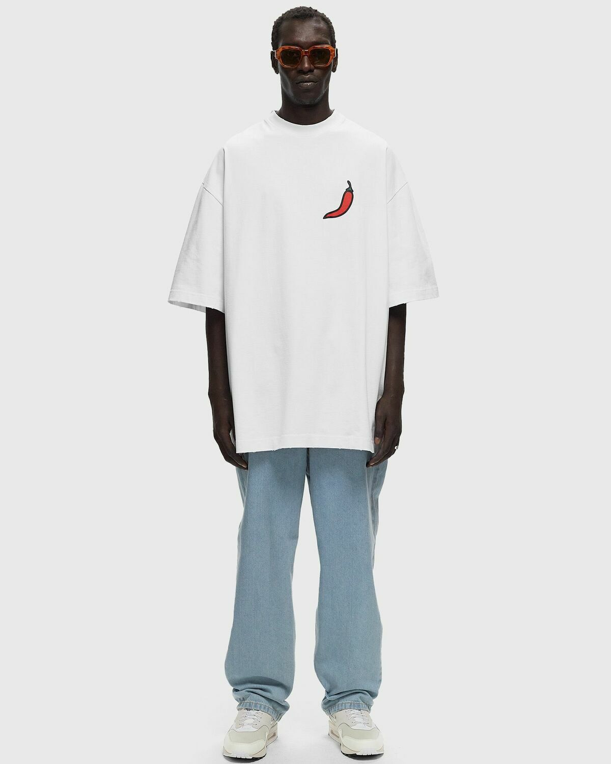 032c On Fire Oversized T Shirt White Shortsleeves