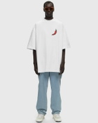 032c On Fire Oversized T Shirt White Shortsleeves