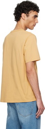 Maison Kitsuné Yellow Barista Fox Patch Relax T-shirt