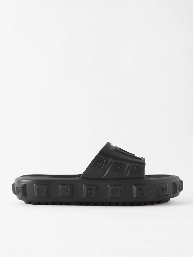 Photo: Balmain - Ari Logo-Embossed Rubber Slides - Black