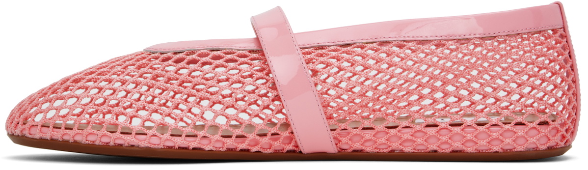 ALAÏA Pink Fishnet Ballerina Flats