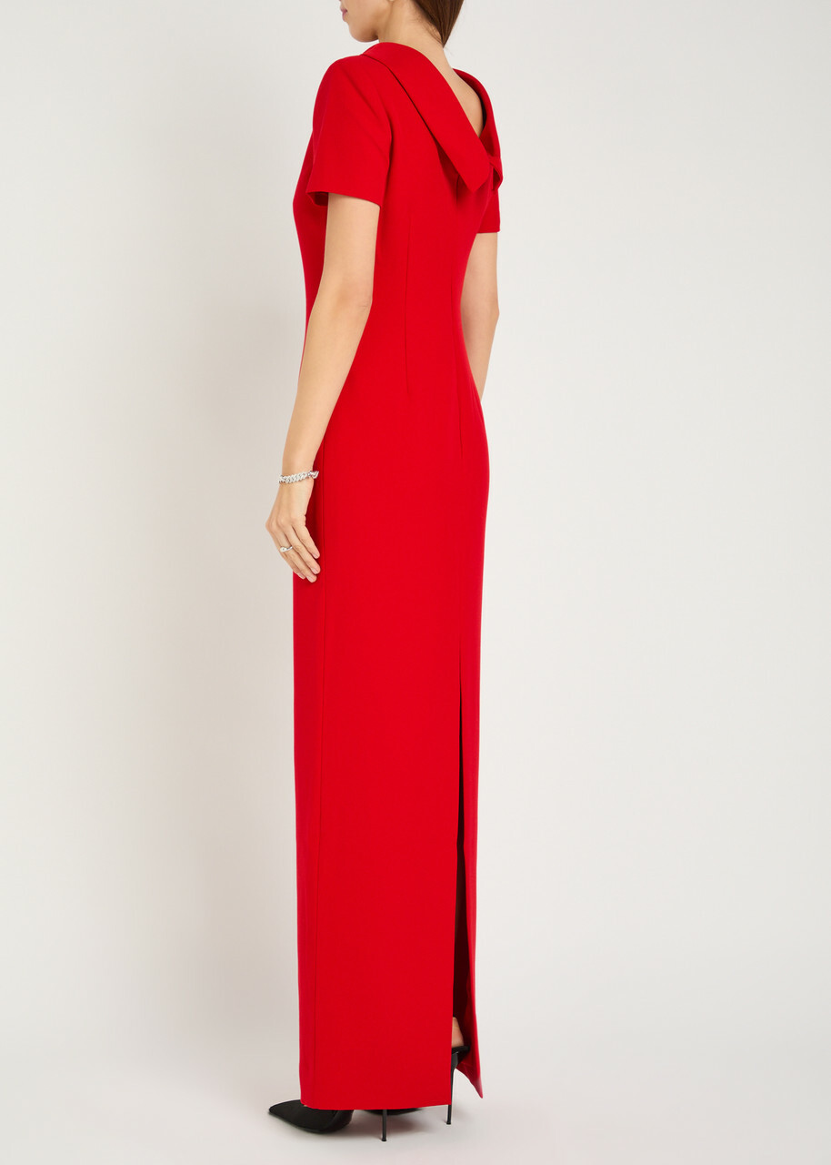 Roland Mouret Crepe Maxi Dress Red