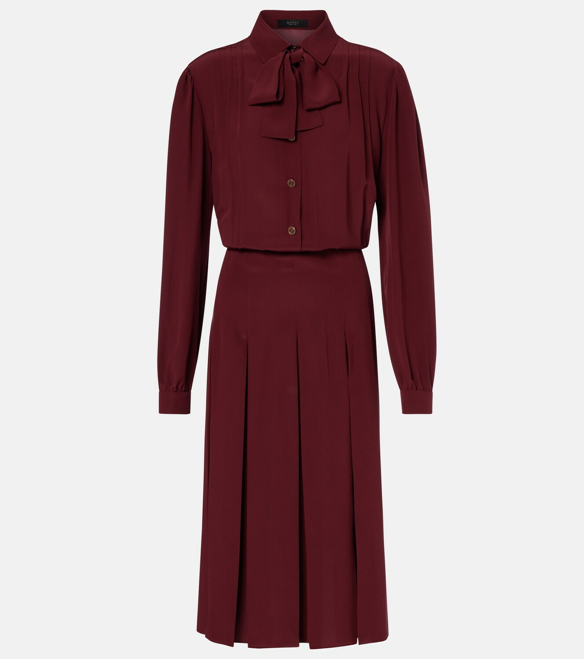 Gucci Pleated silk crêpe de chine midi dress
