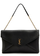 Saint Laurent Envelope Grained Leather Pouch - Black - One Size