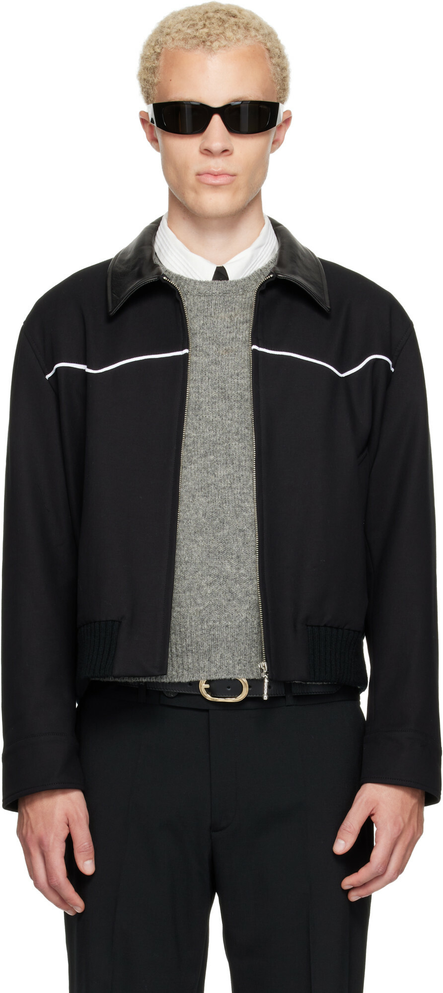 Ernest W. Baker Black Western Harrington Jacket