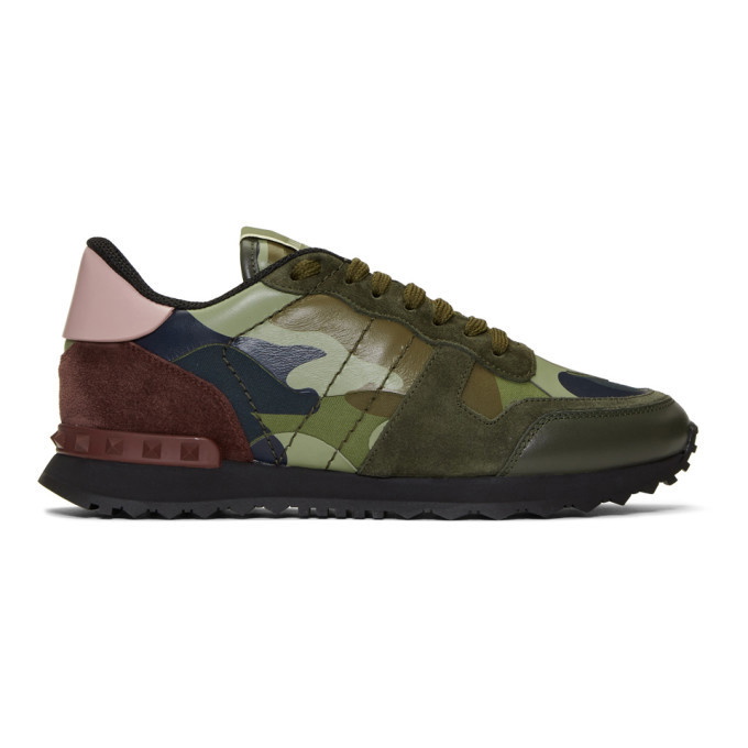 Photo: Valentino Green Valentino Garavani Camo Rockrunner Sneakers