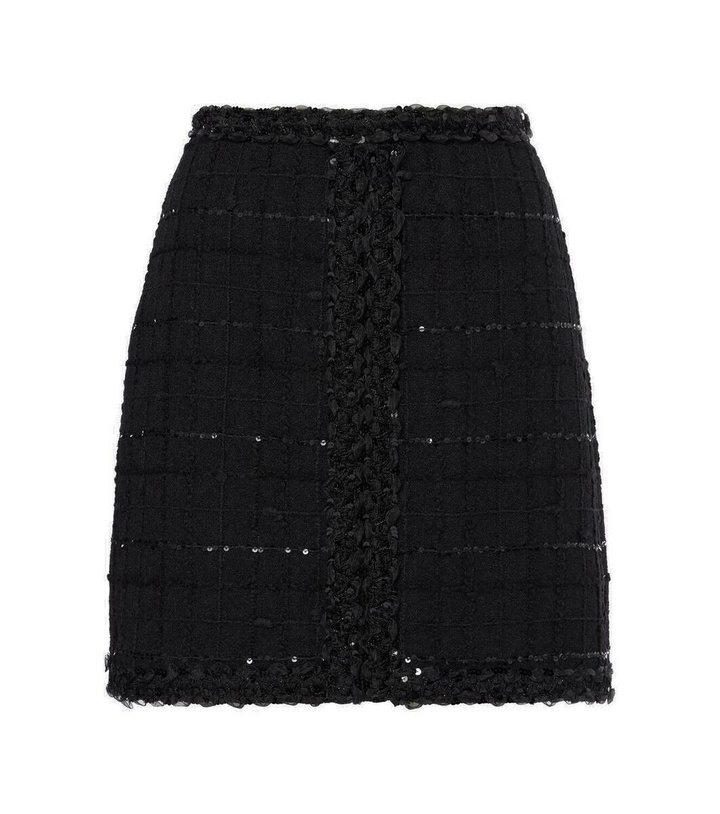 Photo: Giambattista Valli Sequined wool-blend bouclé miniskirt