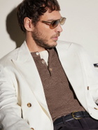 Brunello Cucinelli - Round-Frame Gold-Tone Sunglasses