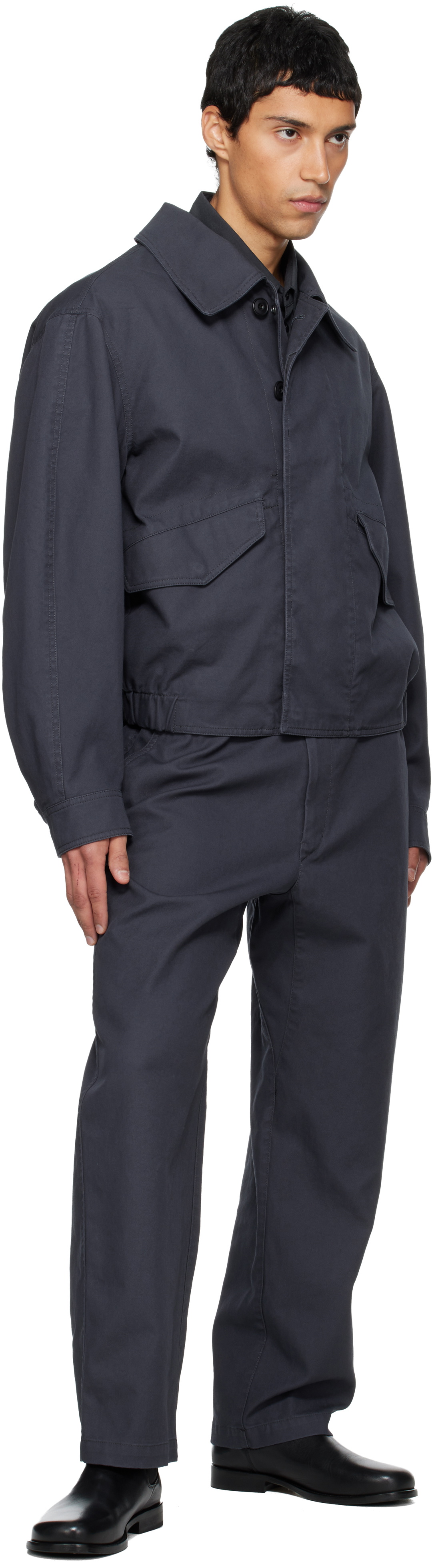 LEMAIRE Navy Boxy Blouson Jacket Lemaire