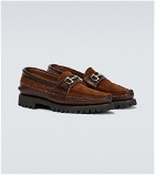 Yuketen - Bit leather and suede loafers