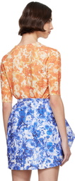 Bally Orange Rosengarten Print Cardigan