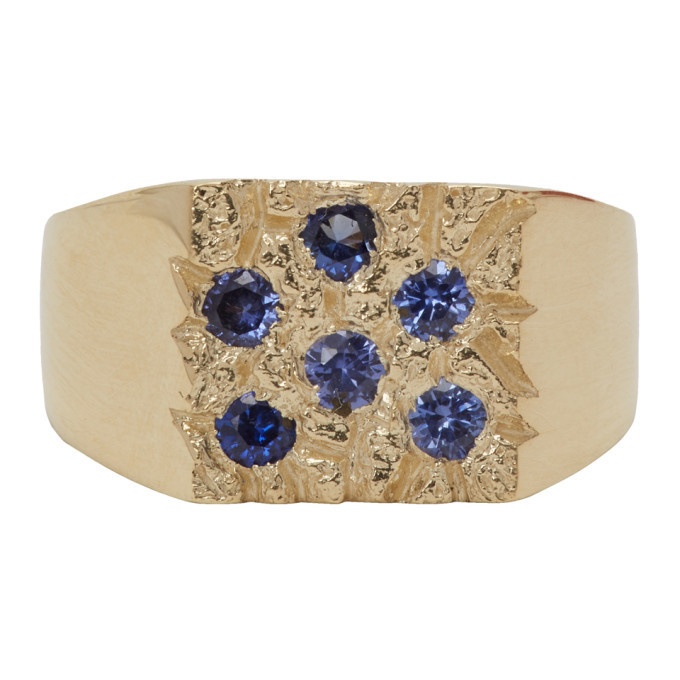 Photo: Bleue Burnham SSENSE Exclusive Gold Mini The Grand Rose Garden Ring