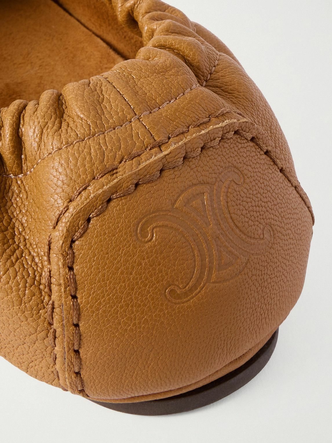 CELINE - Logo-Appliquéd Leather Loafers - Brown