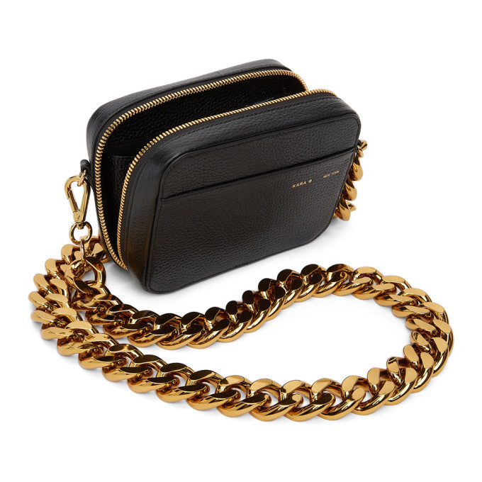 KARA Black and Gold XL Chain Camera Bag Kara