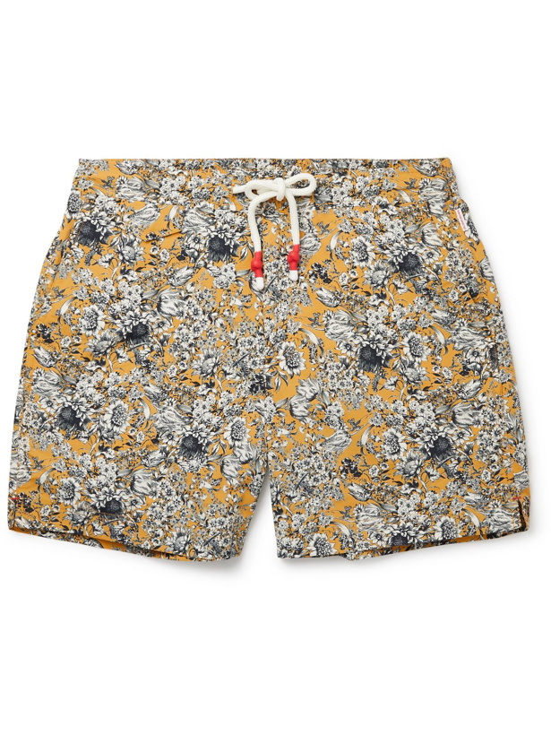 Photo: ORLEBAR BROWN - Standard Mid-Length Printed Swim Shorts - Gold