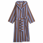 Tekla Fabrics Terry Hooded Bathrobe in Chestnut Stripes