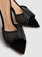 GIANVITO ROSSI 85mm Rania Suede & Organza Mules