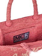 MC2 Saint Barth Pink Colette Raffia Handbag With Embroidery