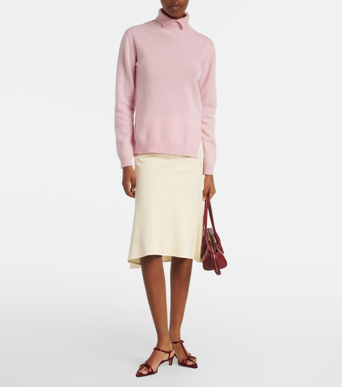 Jil Sander Cage satin and leather sandals