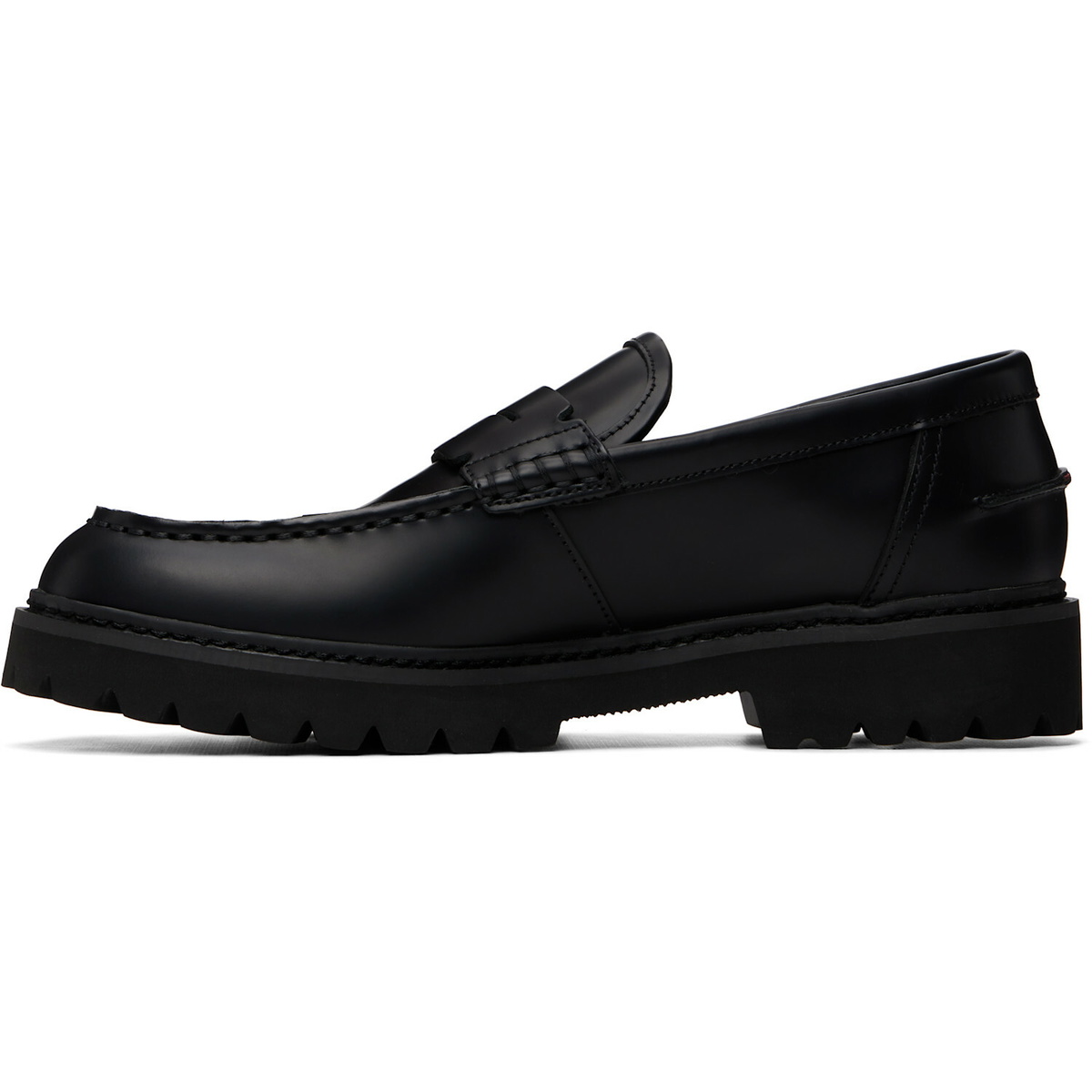 Hugo Black Embossed-Logo Loafers