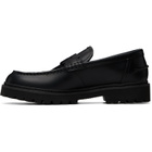 Hugo Black Embossed-Logo Loafers