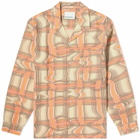 Magic Castles Men's Long Sleeve Wave Shirt in Warped Check Print