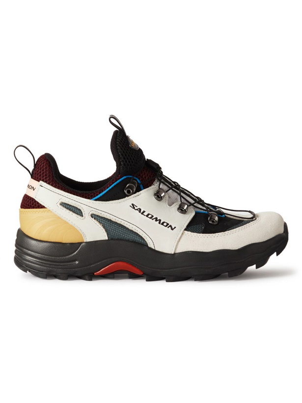 Photo: Salomon - Raid Wind Advanced Leather-Trimmed Mesh and Suede Running Sneakers - Multi