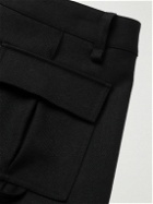 HAYDENSHAPES - Piston Straight-Leg Pleated Merino Wool Cargo Shorts - Black
