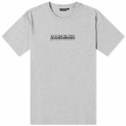 Napapijri Men's Box Logo T-Shirt in Medium Grey Melange