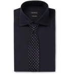 Ermenegildo Zegna - Navy Cutaway-Collar Cotton Shirt - Blue