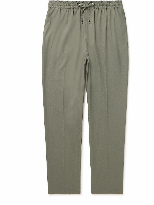 Photo: FRAME - Traveler TENCEL™ Lyocell and Cotton-Blend Twill Drawstring Trousers - Green