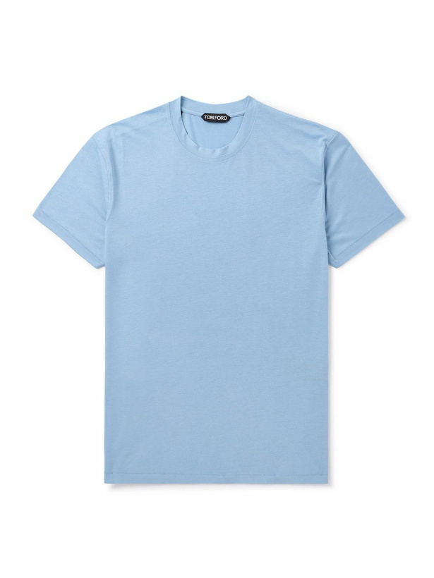 Photo: TOM FORD - Lyocell and Cotton-Blend Jersey T-Shirt - Blue