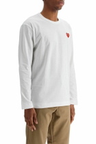 COMME DES GARCONS PLAY t-shirt unisex in cotone bianco con logo cuore rosso White