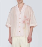 King & Tuckfield Floral oversized cotton bowling shirt