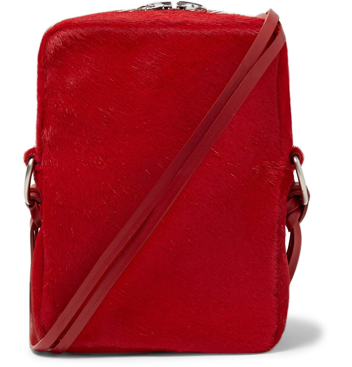 Photo: Our Legacy - Leather-Trimmed Calf Hair Messenger Bag - Red