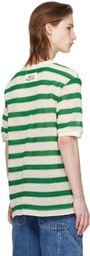 AFTER PRAY Green & White Striped T-Shirt