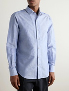 Loro Piana - Andrè Striped Slub Linen and Cotton-Blend Shirt - Blue