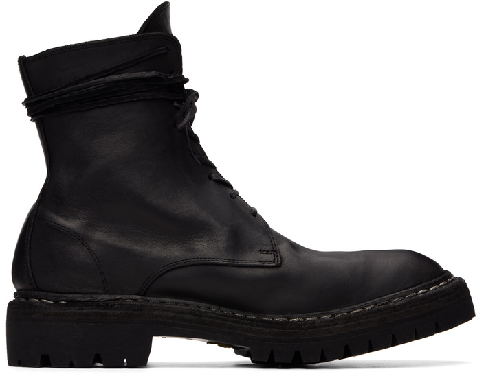 Photo: Guidi Black 795 Leather Laced Up Top-Ankle Boots
