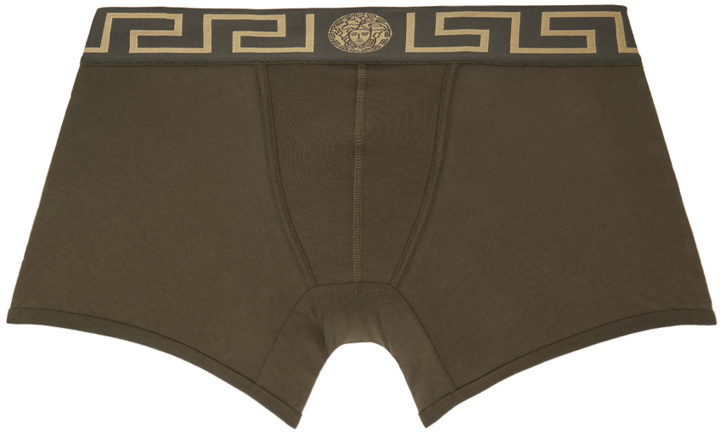 Photo: Versace Underwear Khaki Greca Border Boxer Briefs