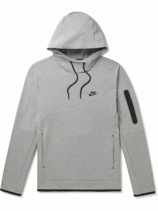 Photo: Nike - NSW Logo-Print Cotton-Jersey Hoodie - Gray