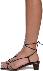 Martiniano Black Spaghetti Heeled Sandals