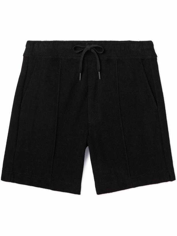 Photo: TOM FORD - Straight-Leg Cotton-Terry Drawstring Shorts - Black