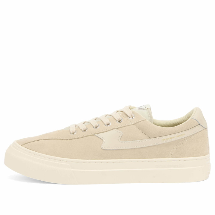 Photo: Stepney Workers Club Men's Dellow S-Strike Cup Suede Sneaker in Oat