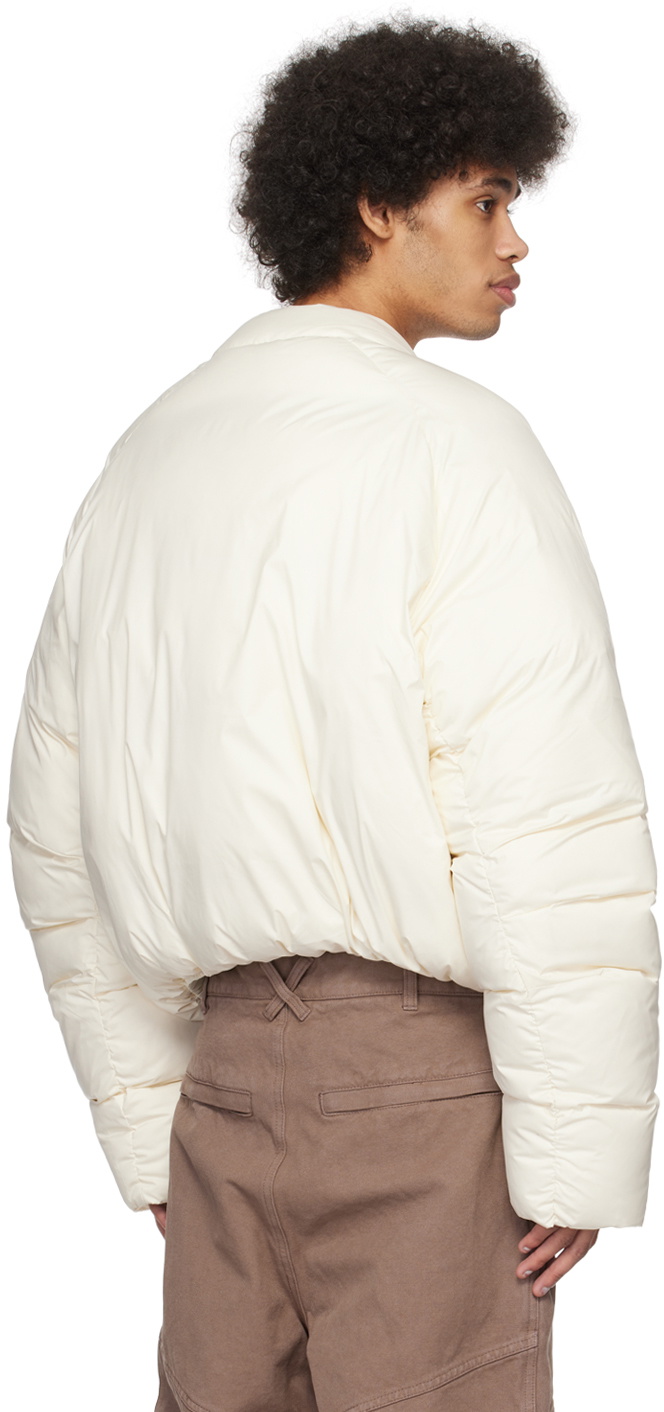 Entire Studios White Pillow Down Bomber Jacket