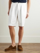 Massimo Alba - Cliff Straight-Leg Pleated Linen Bermuda Shorts - White
