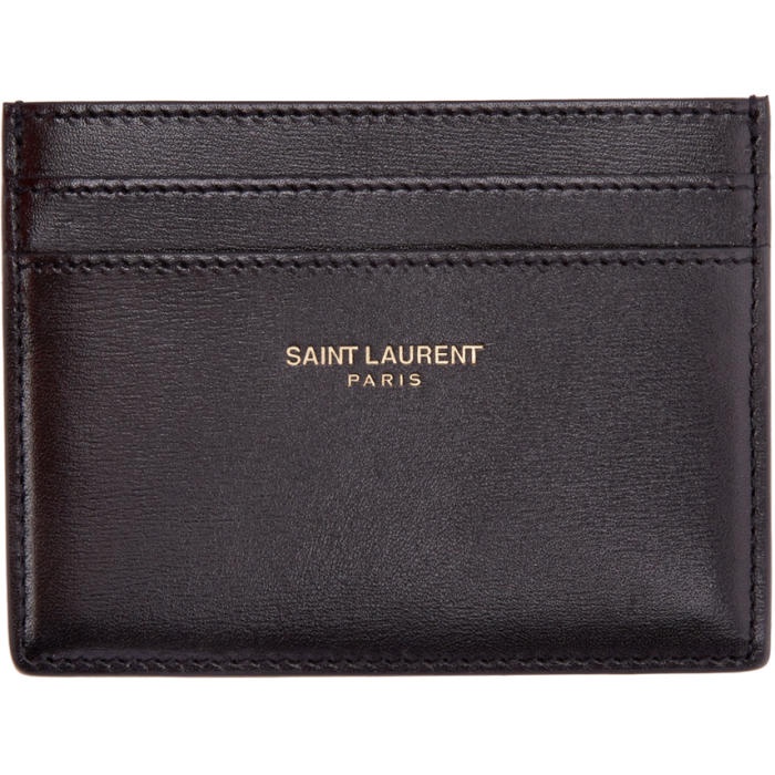 Photo: Saint Laurent Black Leather Card Holder